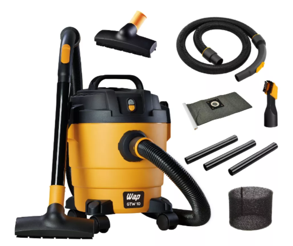 Aspirador De Pó e Água Wap Gtw 10 Compacto 1400w 10 Litros Amarelo/Preto