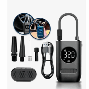Mini Compressor Digital Simake Bomba De Encher Pneus Portátil Para Carro Bicicleta Motocicletas Cor Preto Com Calibrador
