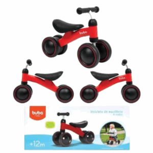 Bicicleta de Equilíbrio Infantil Sem Pedal Vermelho Buba