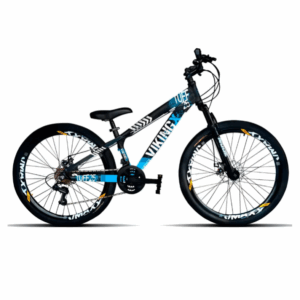 Bike Viking Freeride Tuff 25, aro 26, 21 velocidades, cor preto com azul e branco