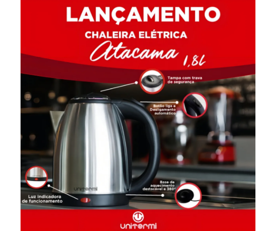 Chaleira Eletrica Atacama 1,8l - Unitermi - Imagem 5